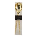 Luxe Party Gold Glitter Two Tone Plastic Serving Spoon/Fork Set addl-2